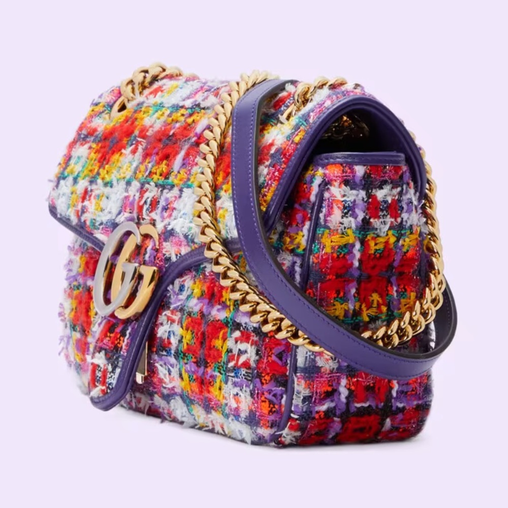 Gucci GG Marmont red/violet lily multicolor crossbody - Picture 1 of 17